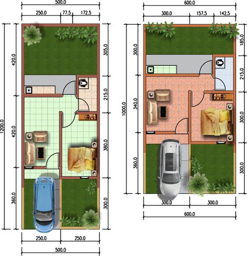 foto denah rumah tipe 24/60 perumahan CLUSTER MUTIARA LATANSA 