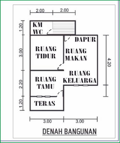 foto denah rumah tipe RST 36 B perumahan DINAR MAS I