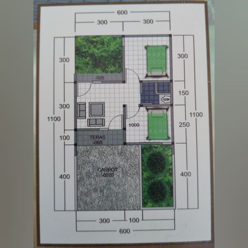 foto denah rumah tipe 33/66 perumahan D Merakmas