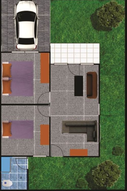 foto denah rumah tipe 36B perumahan Griya Kalibagor Indah