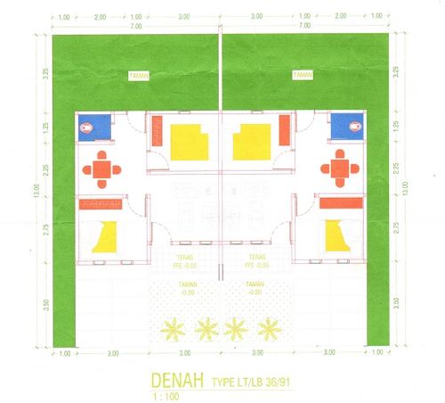 foto denah rumah tipe RSH Tapak perumahan CITRA PELITA 5