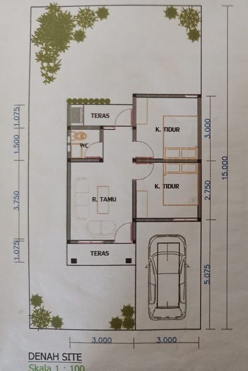 foto denah rumah tipe 36/112 perumahan BUMI PINANG MERAH