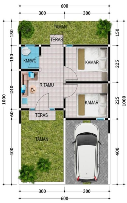 foto denah rumah tipe 30 perumahan Citra Harmoni 3
