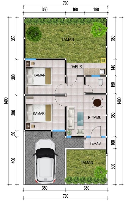 foto denah rumah tipe 40 perumahan Citra Harmoni 3