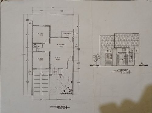 foto denah rumah tipe 45 perumahan Buana Tobadak Indah