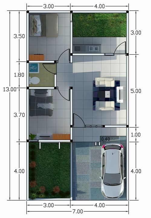 foto denah rumah tipe 55 perumahan GRAND ZAM ZAM REGENCY