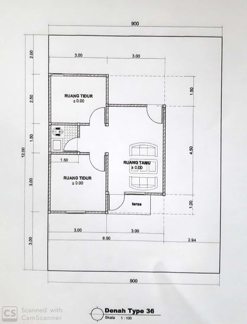 foto denah rumah tipe 36 perumahan MUTIARA