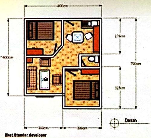 foto denah rumah tipe RSH perumahan GRIYA CIPTA PRABUMULIH III THP 1 & 2