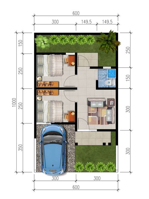 foto denah rumah tipe 30 perumahan KEBONAGUNG VIEW