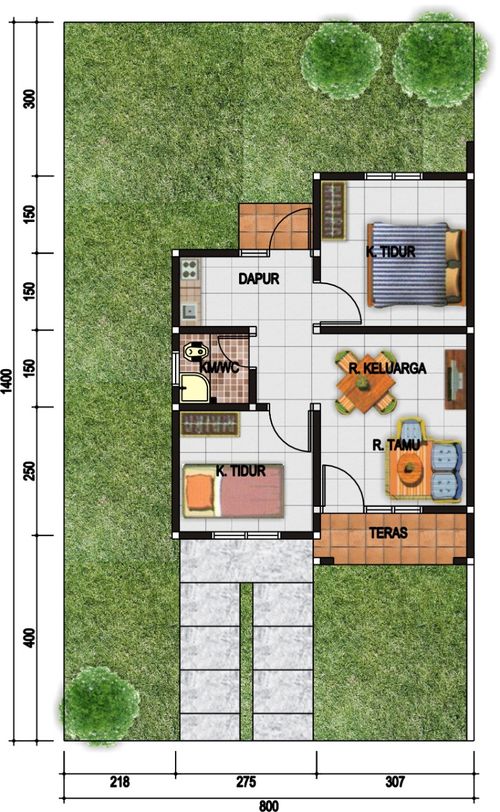foto denah rumah tipe 36/91 perumahan Perumnas Wapunto Raha
