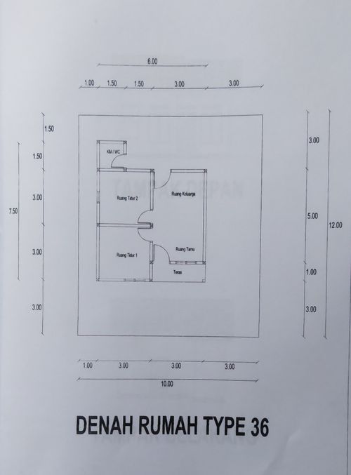 foto denah rumah tipe 36 perumahan PT. BERKAT UTAMA BISMILLAH