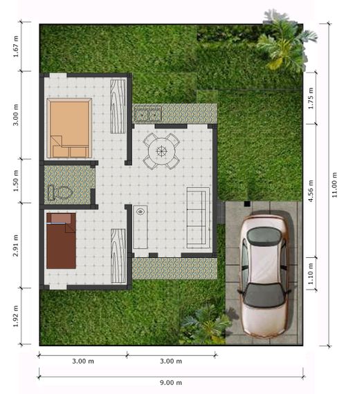 foto denah rumah tipe Lobe-Lobe perumahan Baruga Griya Asri