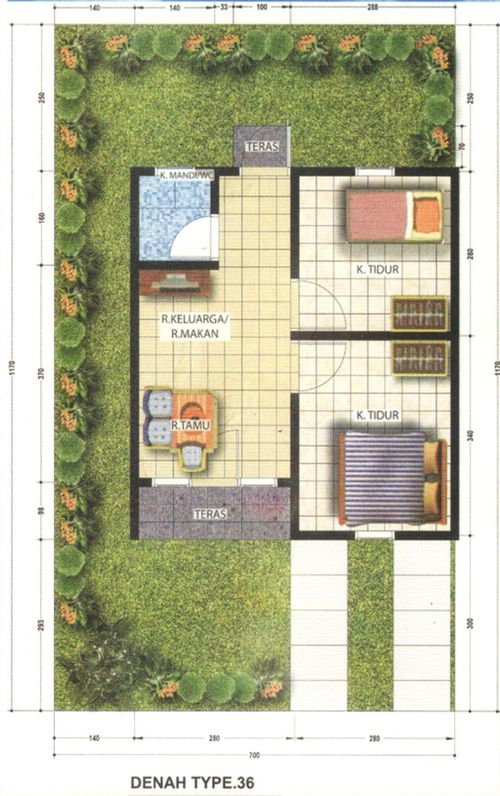 foto denah rumah tipe RST perumahan Perumnas Lala Namlea