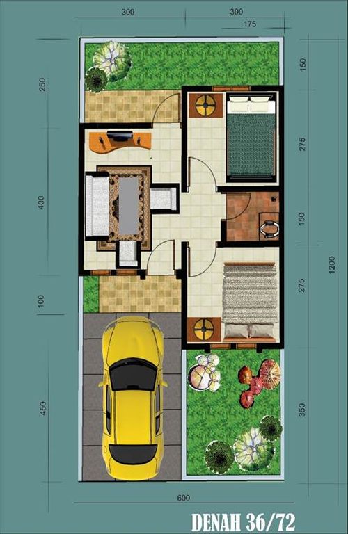 foto denah rumah tipe 36 / 72 perumahan Selaras Residence
