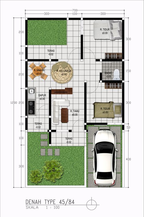 foto denah rumah tipe 45/84 perumahan BUANA SUBANG RAYA
