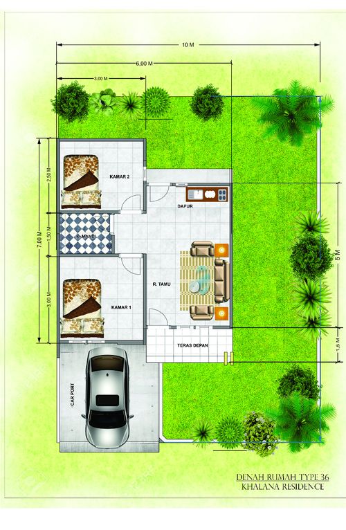 foto denah rumah tipe 36 perumahan Khalana Residence