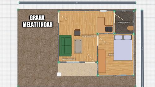 foto denah rumah tipe 30 perumahan GRAHA MELATI INDAH