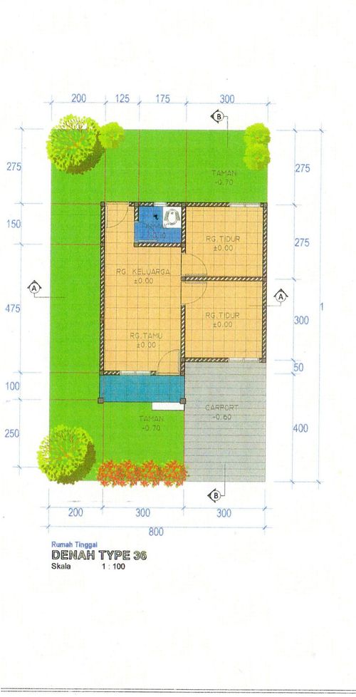 foto denah rumah tipe 36 perumahan GRIYA FAIRUZ TADULAKO