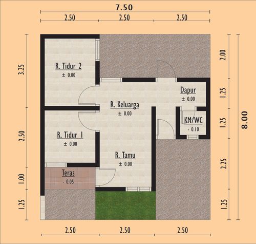 foto denah rumah tipe 36 perumahan Rejomulyo Residence