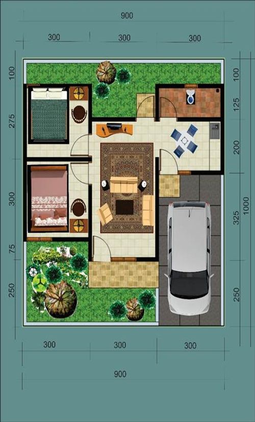 foto denah rumah tipe 45/90 perumahan Selaras Residence