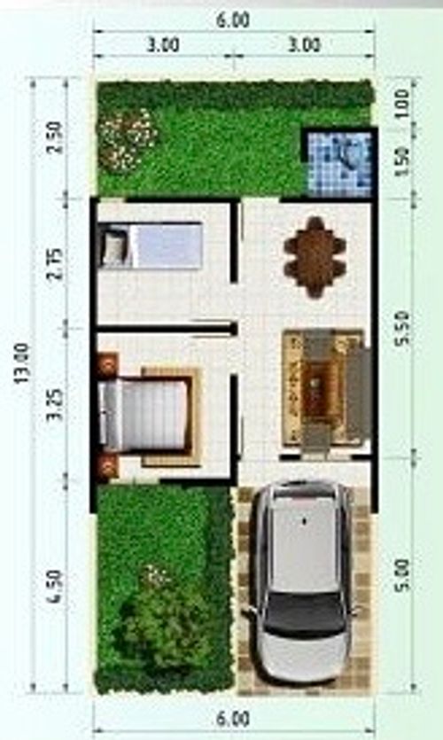 foto denah rumah tipe 36/78 perumahan ESERIA GARDEN