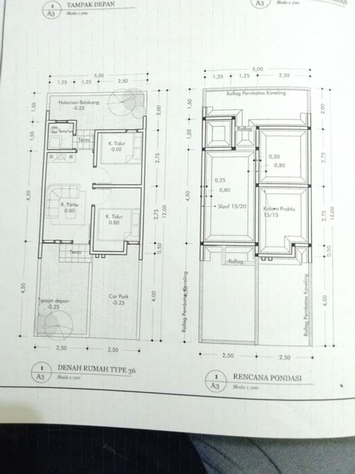 foto denah rumah tipe 30 perumahan PERMATA BATAAN