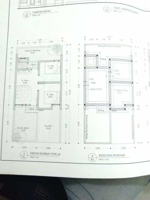 foto denah rumah tipe 36 perumahan PERMATA BATAAN