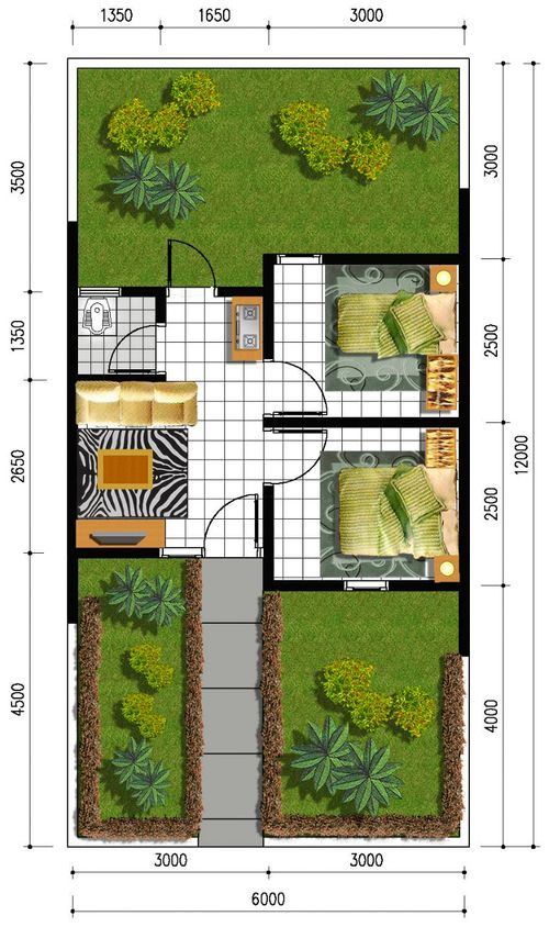 foto denah rumah tipe RST 27-72 perumahan Perumnas Bumi Cikal Asih