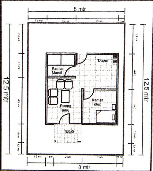 foto denah rumah tipe 36  perumahan KOMP.SURYA MAS 4
