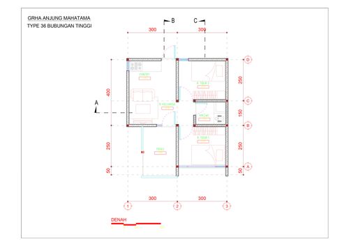 foto denah rumah tipe Bubungan Tinggi perumahan Grha Anjung Mahatama