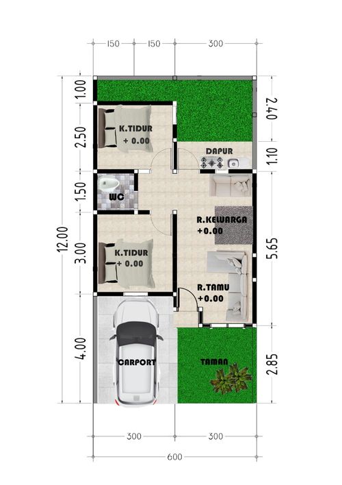 foto denah rumah tipe K.38/72 perumahan MARGAMULYA INDAH REGENCY