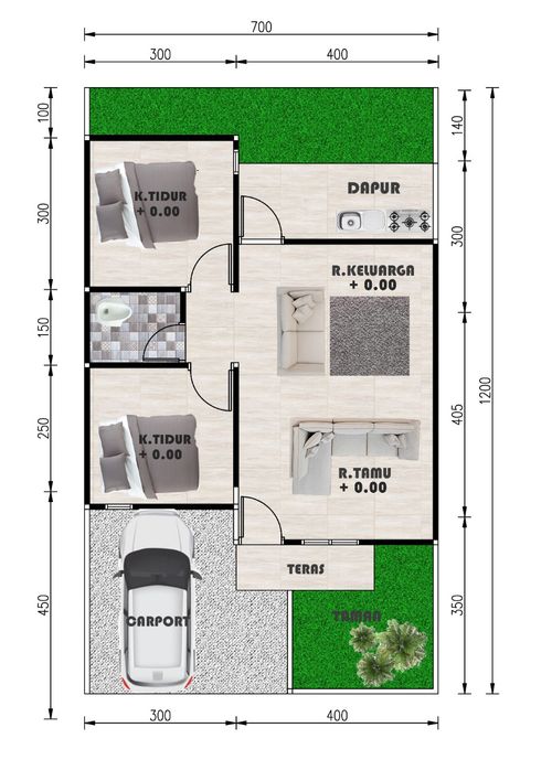foto denah rumah tipe K.45/84 perumahan MARGAMULYA INDAH REGENCY