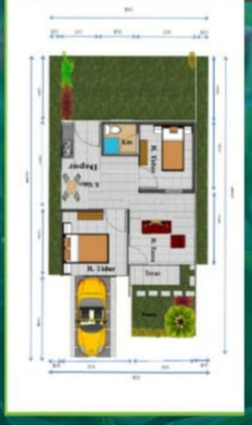 foto denah rumah tipe 36/120 perumahan AL-MUSYAROFAH