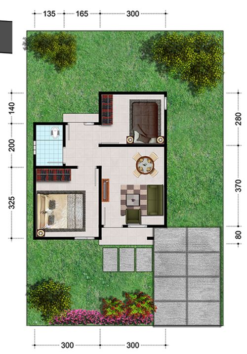 foto denah rumah tipe KDS 5 perumahan KOMPLEK DAMAI SEJAHTERA 5