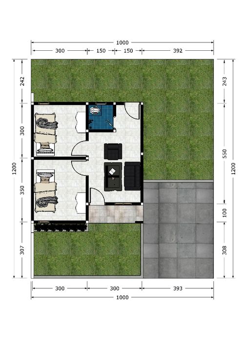foto denah rumah tipe 36 perumahan Griya Anggrek Asri