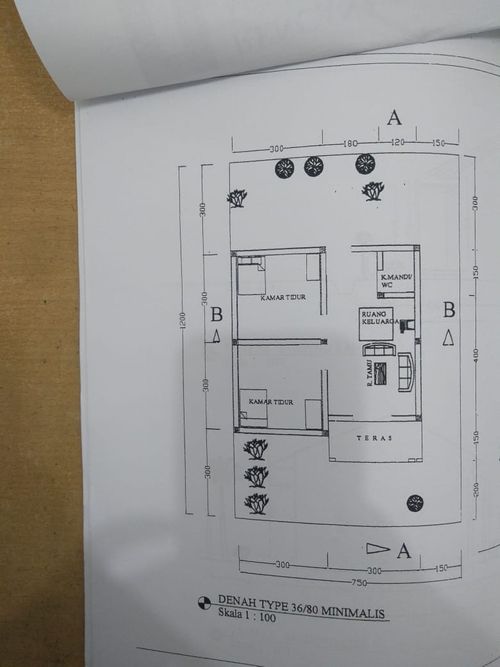 foto denah rumah tipe tiga enam perumahan Sparco Indah Pratama Lubuk Alung
