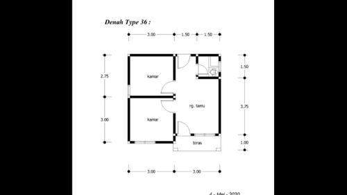 foto denah rumah tipe Subsidi perumahan HALINA MANDIRI PERMAI