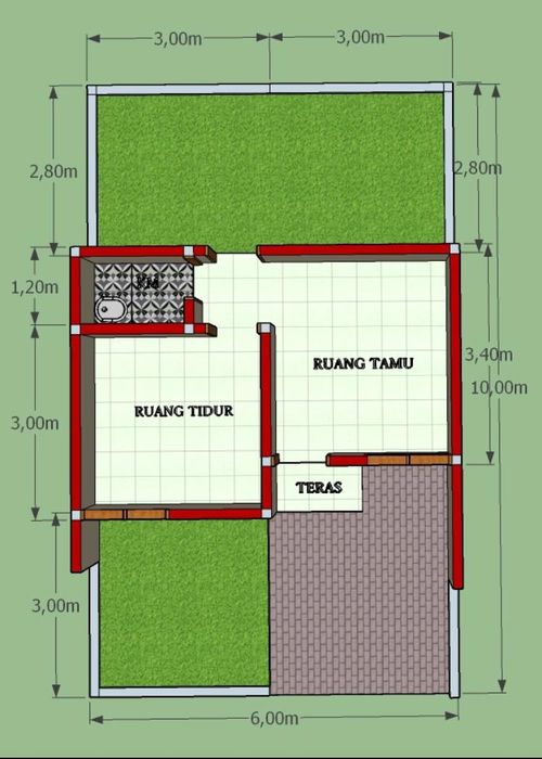 foto denah rumah tipe 24 perumahan Pinus Cluster Subang