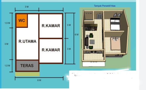 foto denah rumah tipe 36 perumahan PURI PERAMUAN INDAH