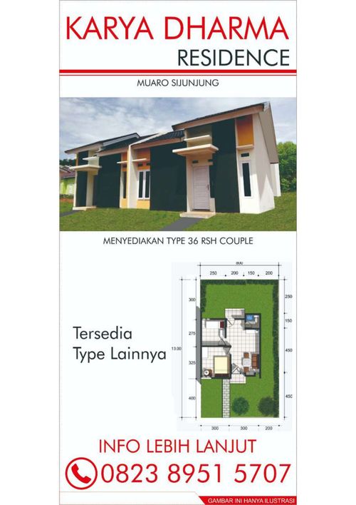 foto denah rumah tipe 36 Tapak perumahan KARYA DHARMA RESIDENCE