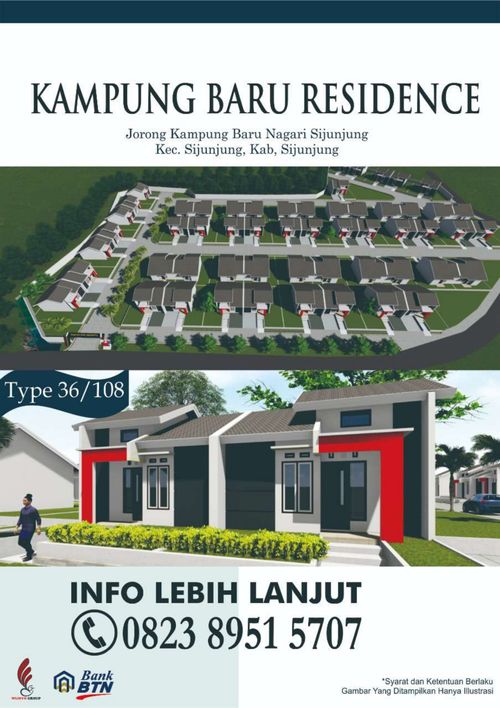 foto denah rumah tipe 36 Tapak perumahan KAMPUNG BARU RESIDENCE