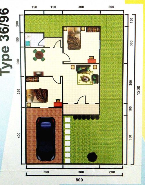 foto denah rumah tipe 36 perumahan GRIYA CEMERLANG 3 