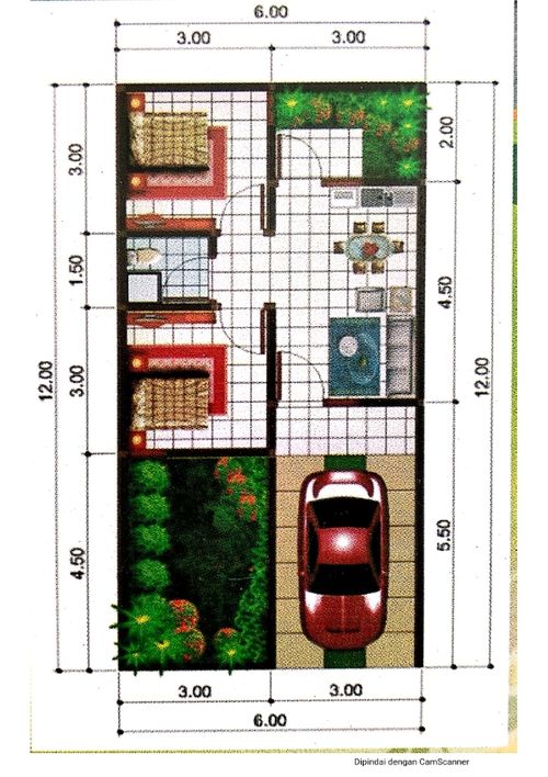 foto denah rumah tipe 36/72 perumahan Perumahan Griya Alma