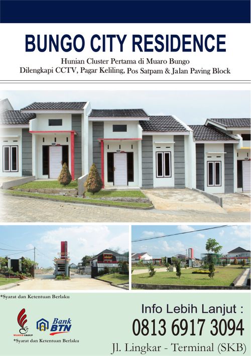 foto denah rumah tipe 36 Tapak perumahan BUNGO CITY RESIDENCE III