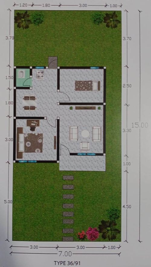 foto denah rumah tipe 36 perumahan BUMI PASUNDAN