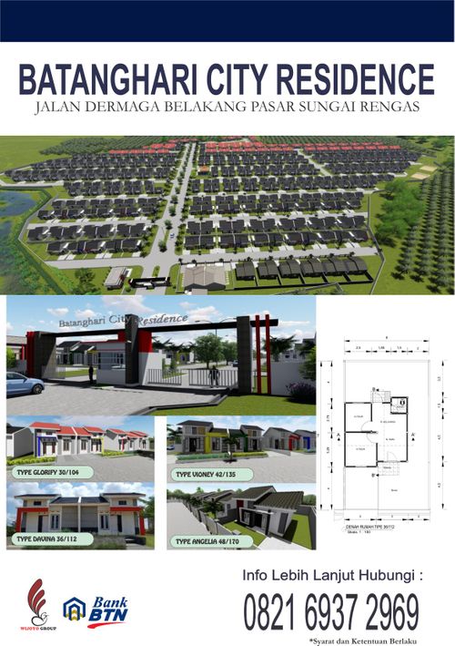 foto denah rumah tipe 36 Tapak perumahan BATANGHARI CITY RESIDENCE