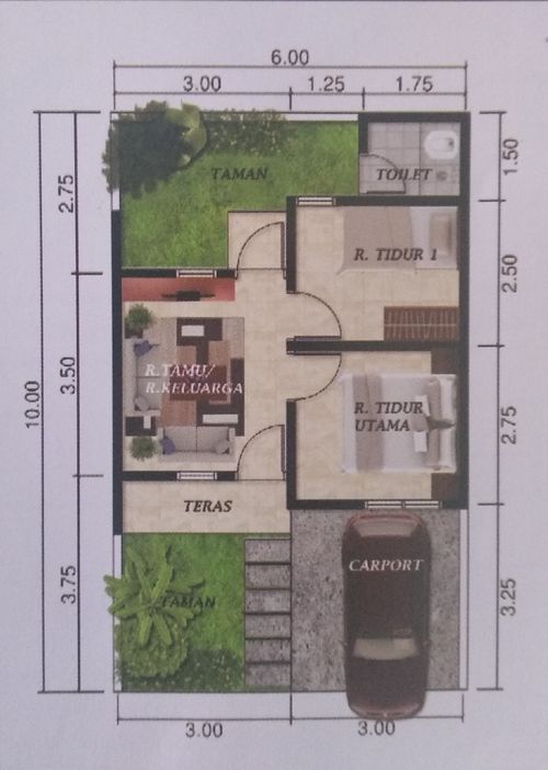 foto denah rumah tipe 2020 perumahan GREEN EMERALD CISOKA