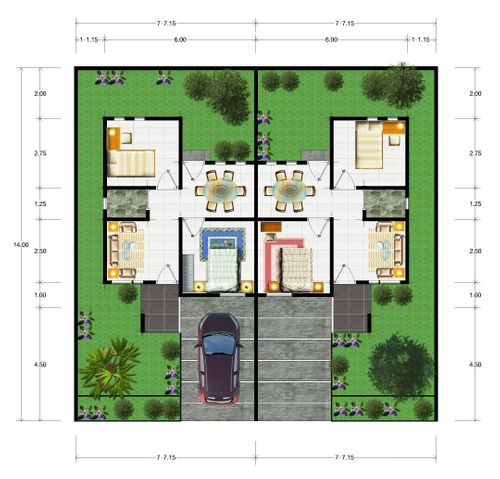 foto denah rumah tipe 36+/100 perumahan GREEN MADANI