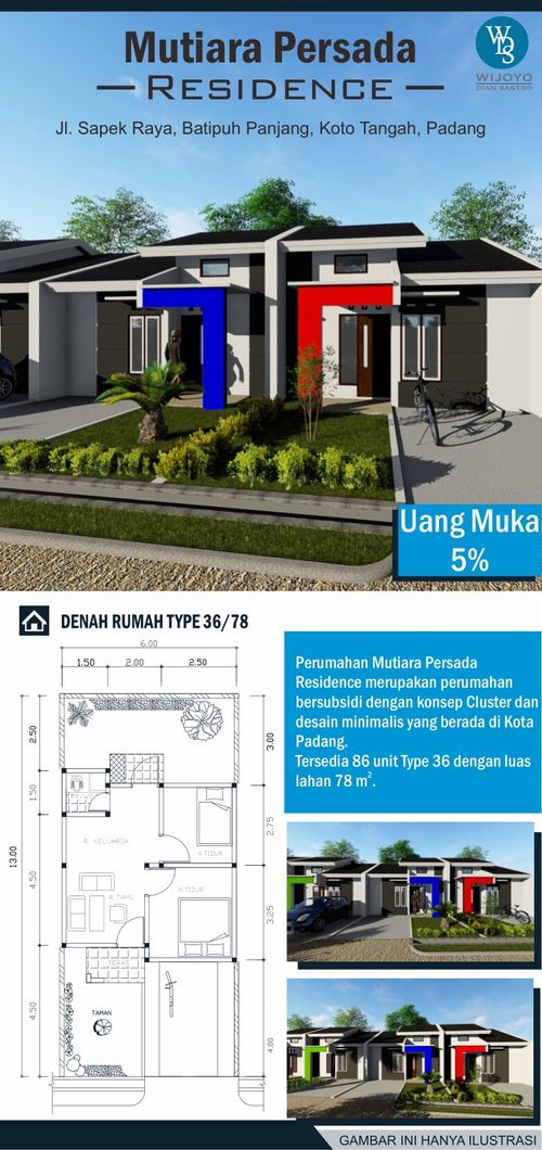 foto denah rumah tipe 36 Tapak perumahan MUTIARA PERSADA RESIDENCE