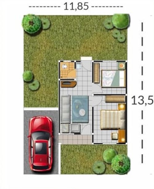 foto denah rumah tipe Alfa Premium 3 perumahan D'Alfa Sinergia 2.0
